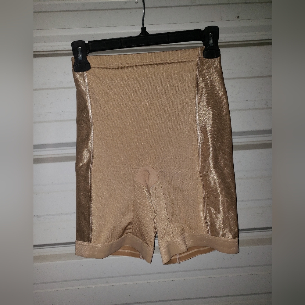 Vintage 1980s FLEXEES 5755 tan stretch girdle shorts shapewear size Large